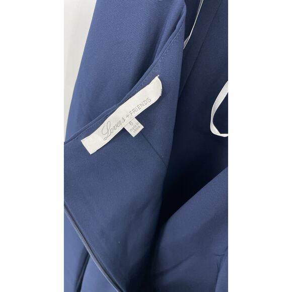 Lovers + Friends Maxi Dress Women's 6 Navy Stretch Spaghetti Straps Back Zip - Picture 8 of 13